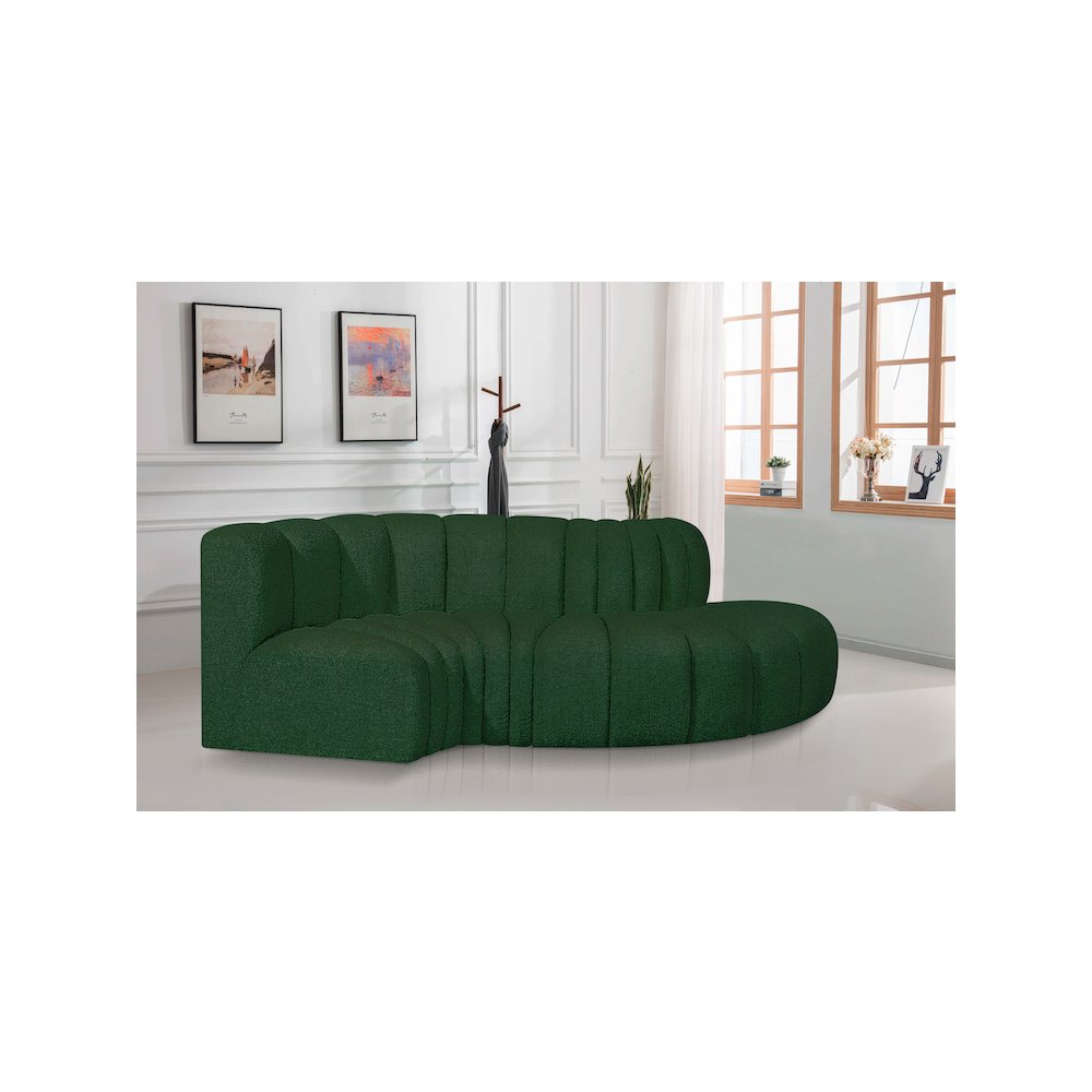 Arc Green Boucle Fabric Modular Sofa. Picture 2