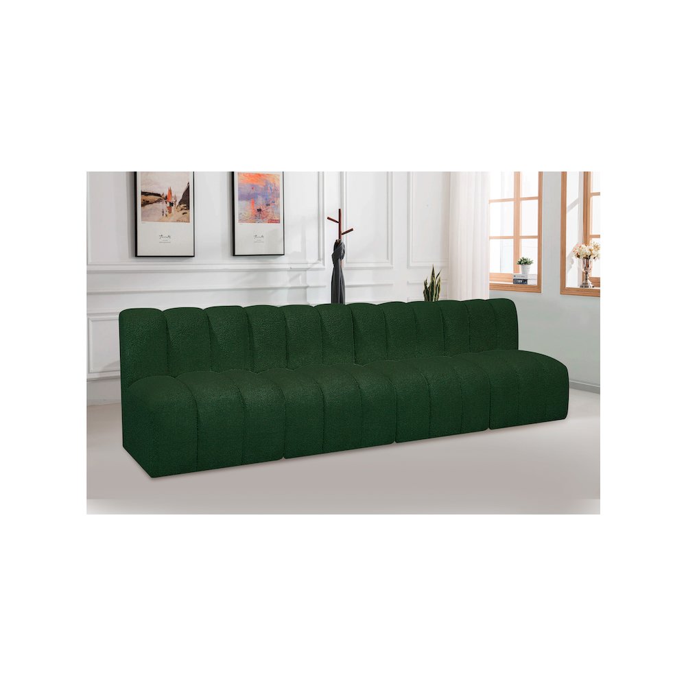 Arc Green Boucle Fabric Modular Sofa. Picture 2