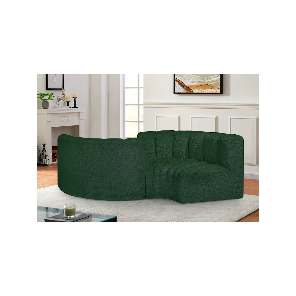 Arc Green Boucle Fabric Modular Sofa. Picture 2