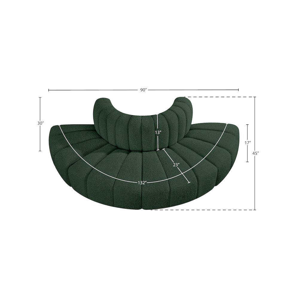 Arc Green Boucle Fabric Modular Sofa. Picture 7