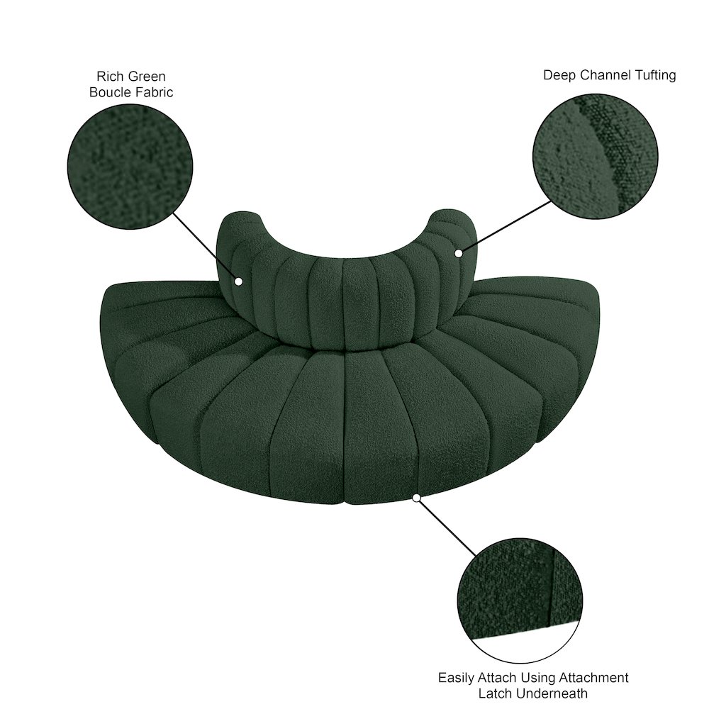 Arc Green Boucle Fabric Modular Sofa. Picture 8