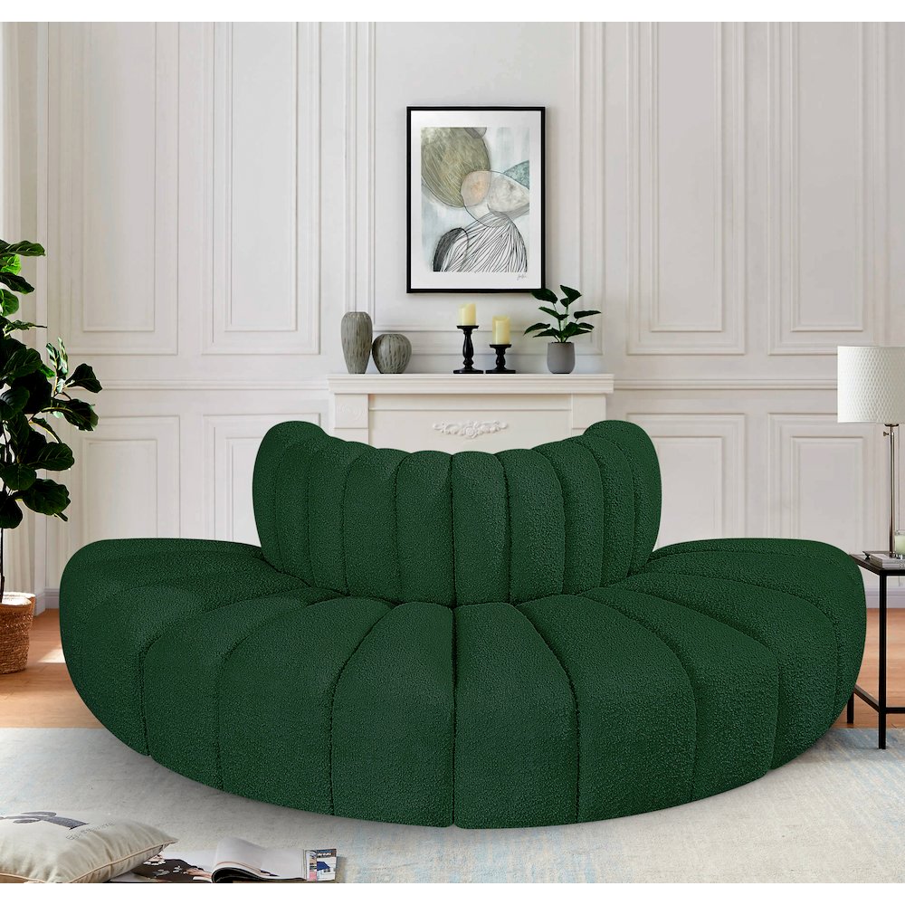 Arc Green Boucle Fabric Modular Sofa. Picture 2
