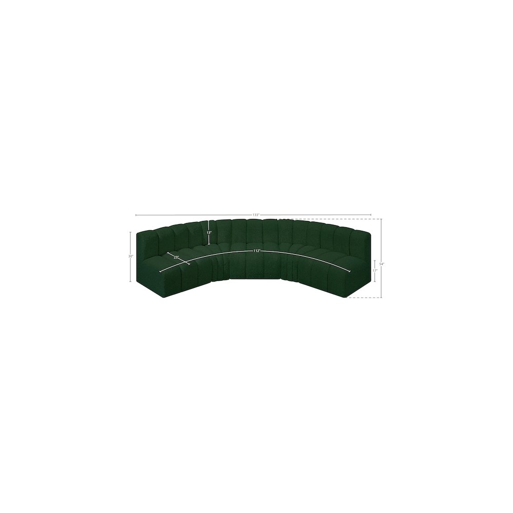 Arc Green Boucle Fabric Modular Sofa. Picture 8