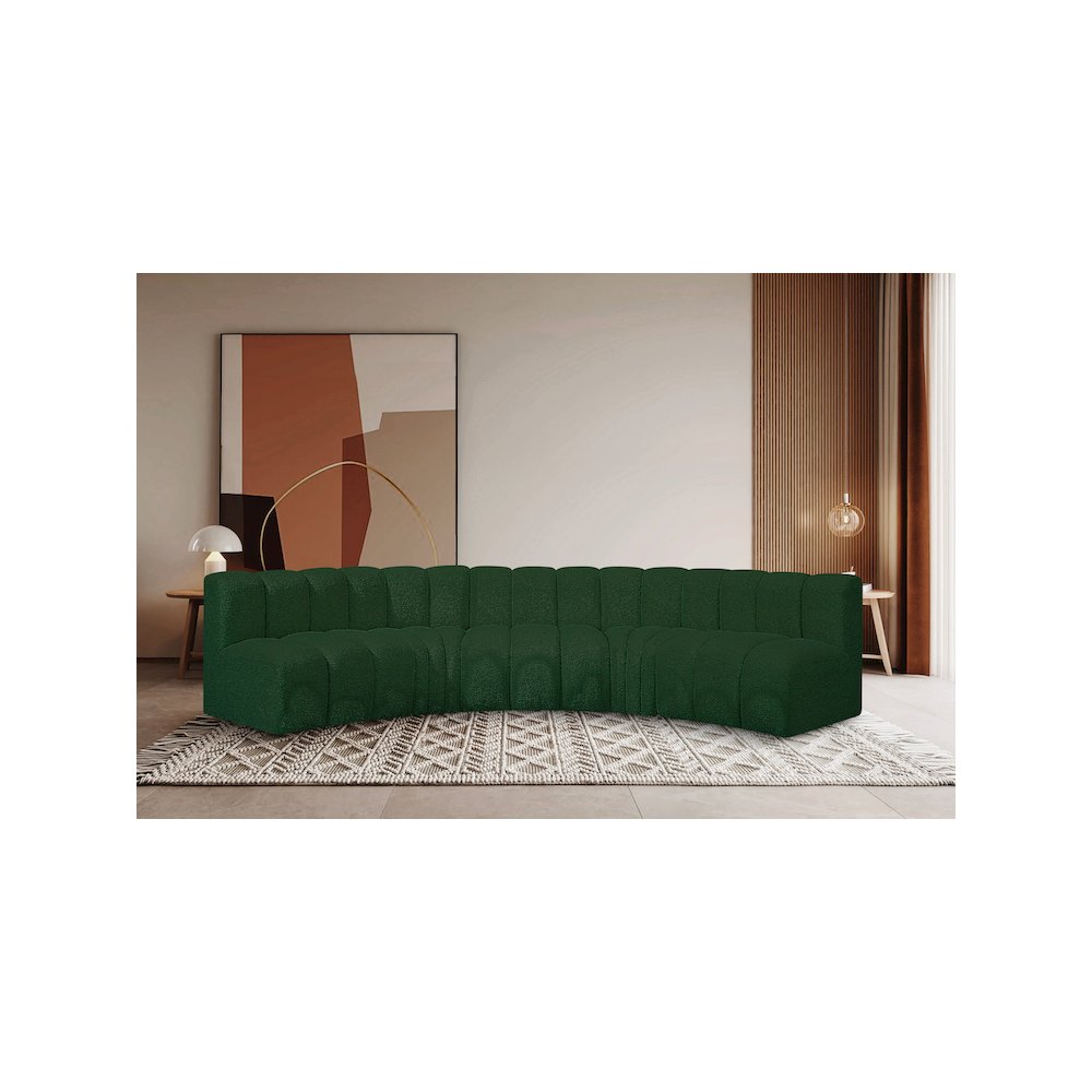 Arc Green Boucle Fabric Modular Sofa. Picture 2