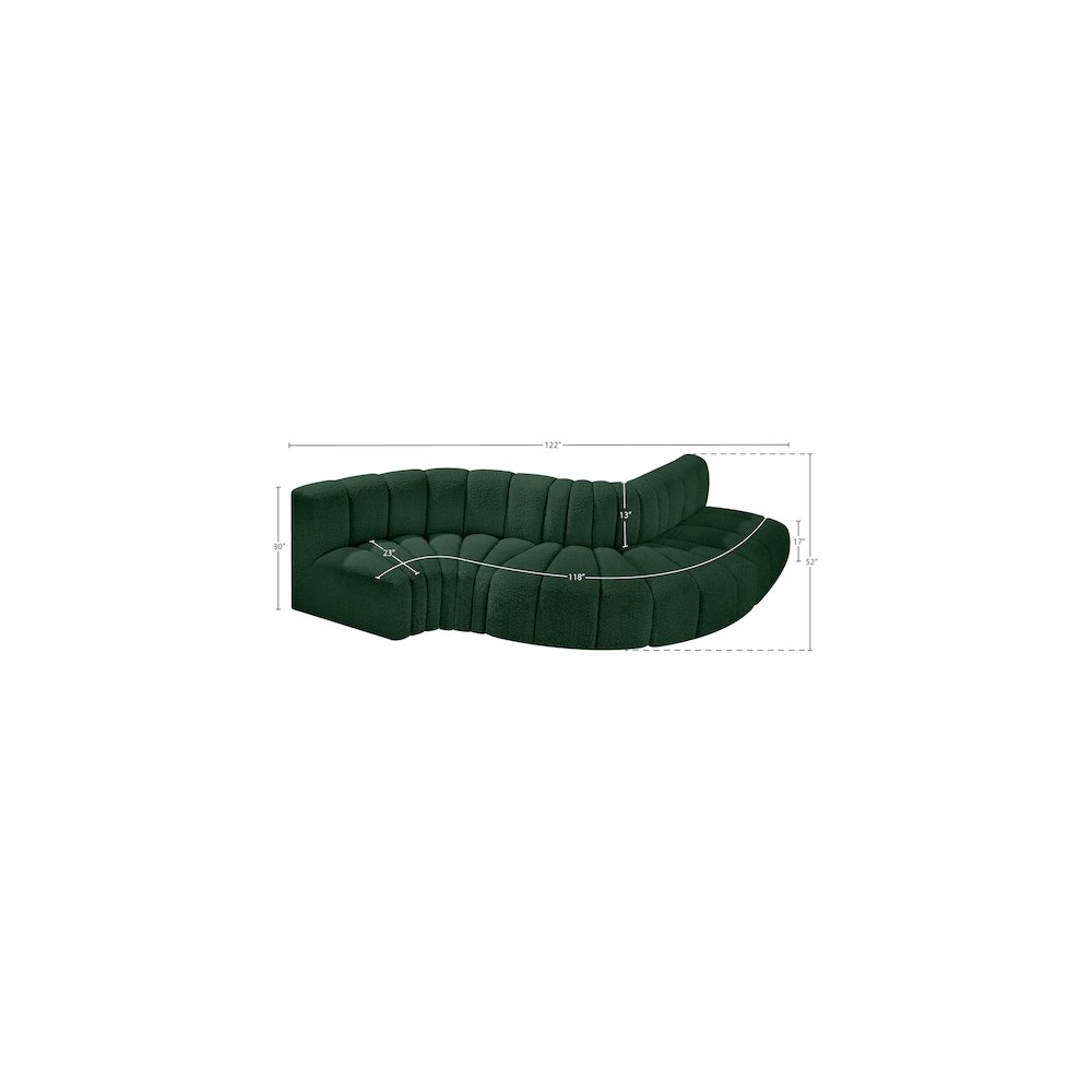 Arc Green Boucle Fabric Modular Sofa. Picture 6