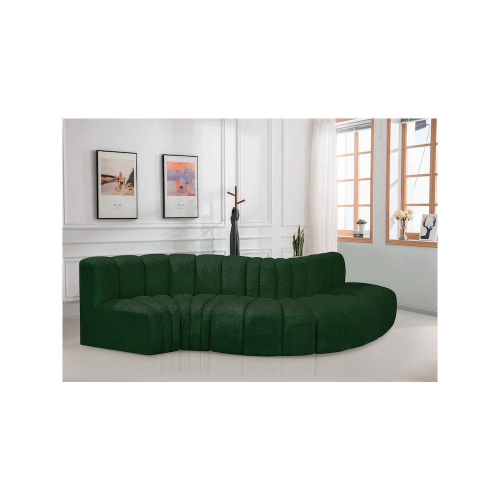 Arc Green Boucle Fabric Modular Sofa. Picture 2