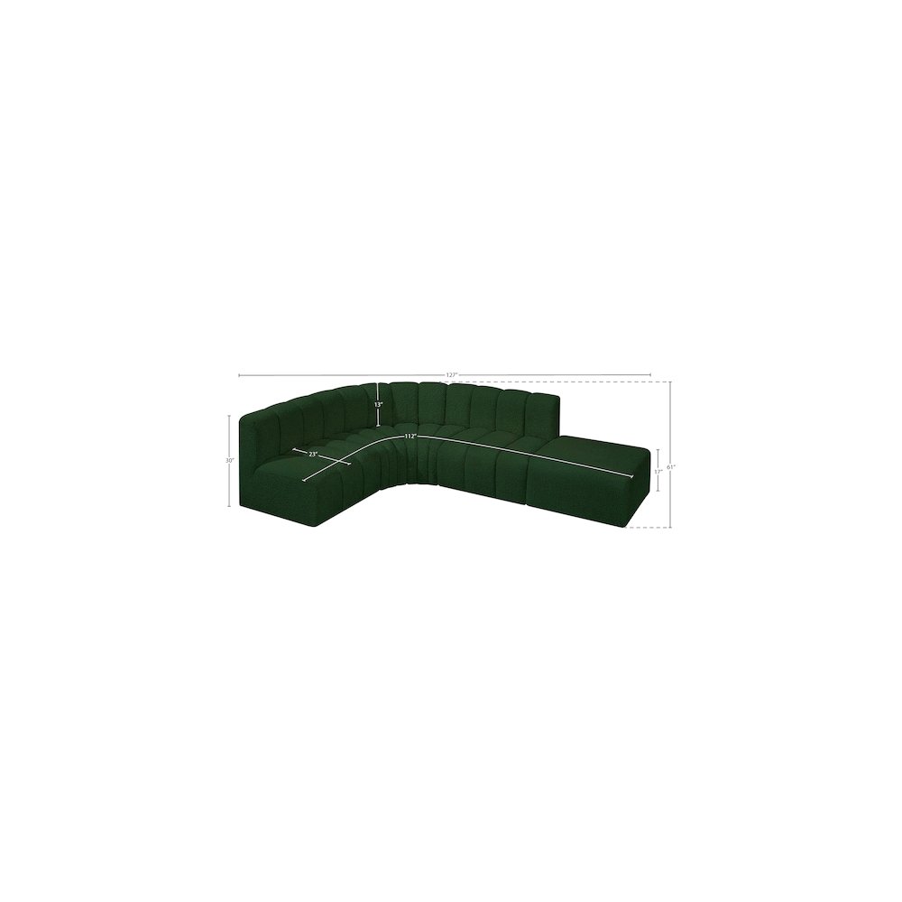 Arc Green Boucle Fabric Modular Sofa. Picture 7