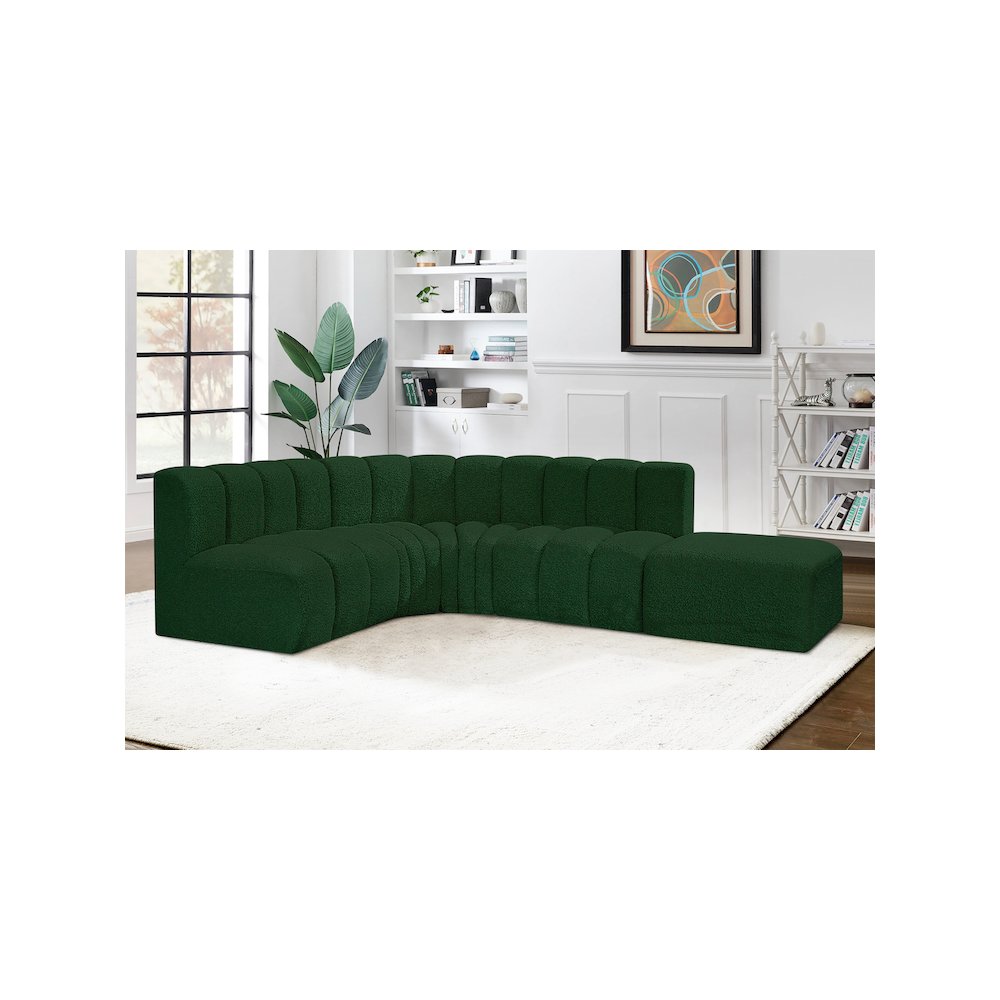 Arc Green Boucle Fabric Modular Sofa. Picture 2