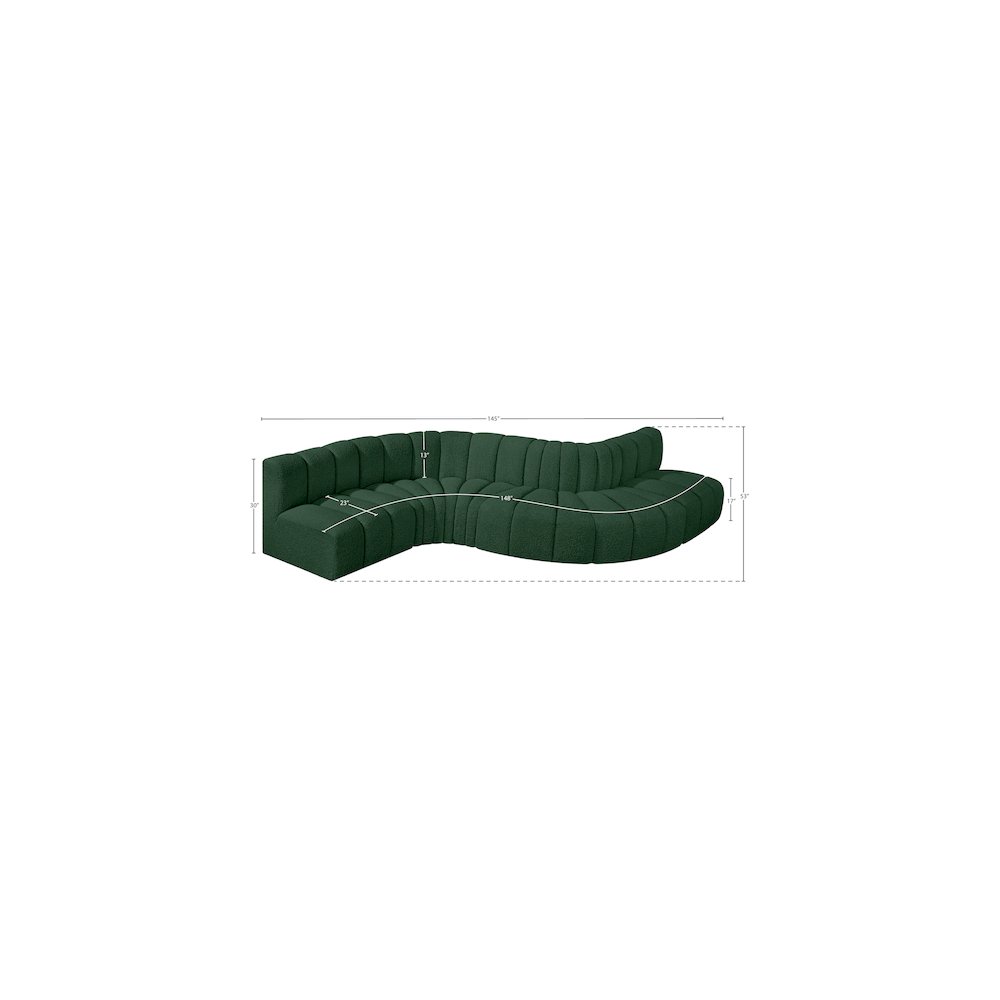 Arc Green Boucle Fabric Modular Sofa. Picture 7