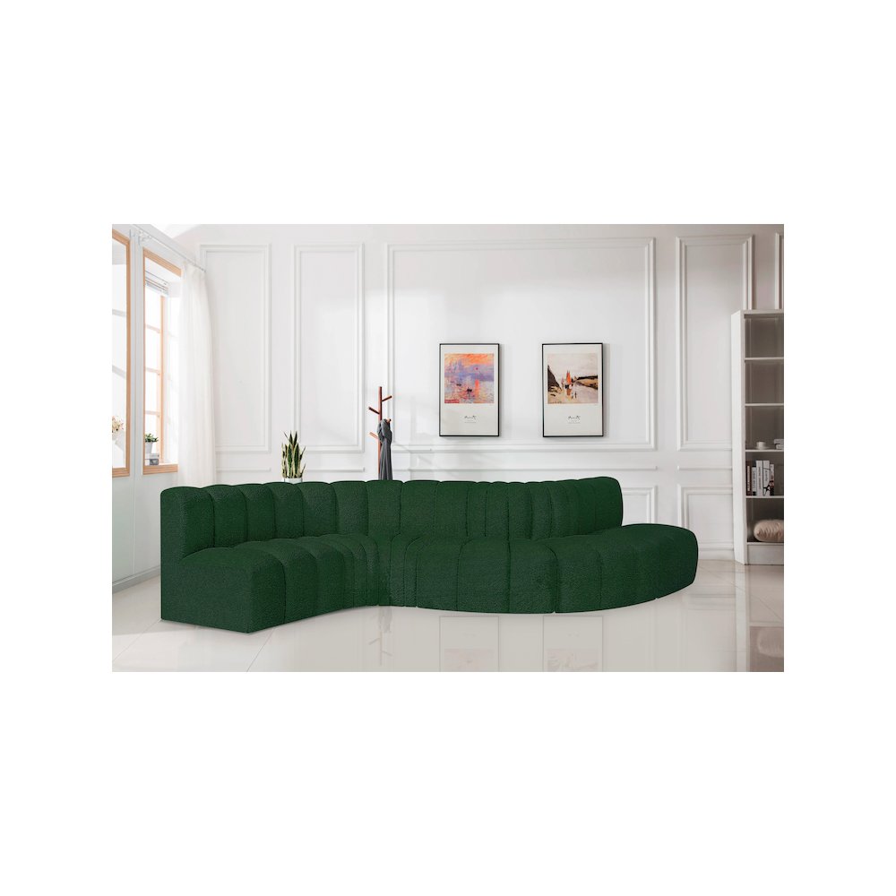 Arc Green Boucle Fabric Modular Sofa. Picture 2