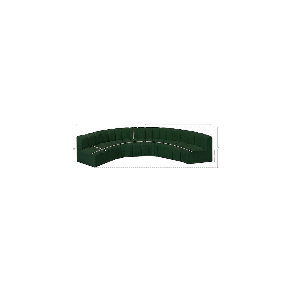 Arc Green Boucle Fabric Modular Sofa. Picture 8