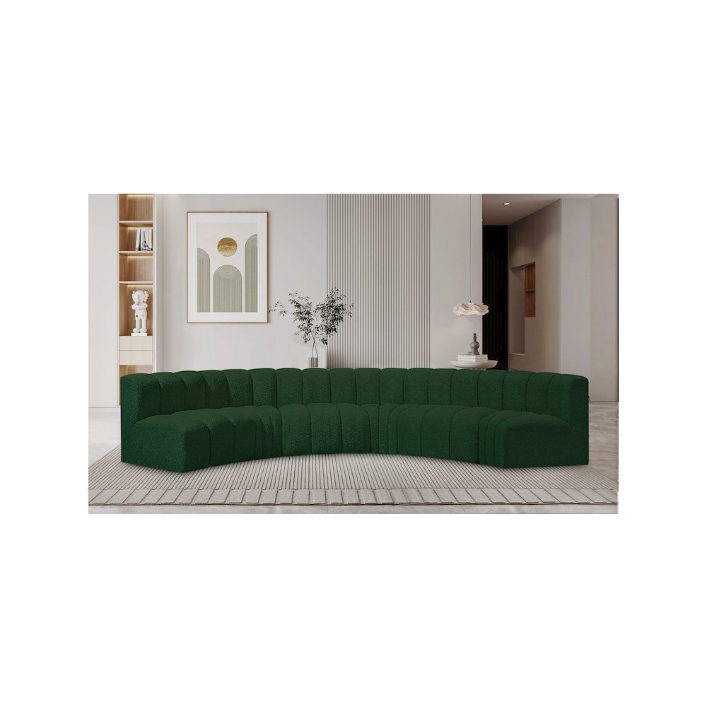 Arc Green Boucle Fabric Modular Sofa. Picture 2
