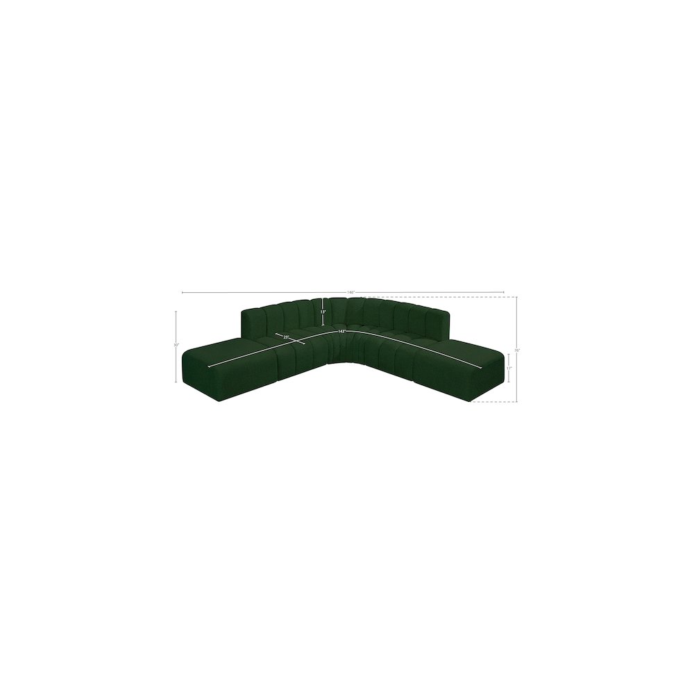 Arc Green Boucle Fabric Modular Sofa. Picture 7