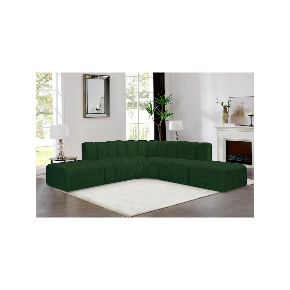 Arc Green Boucle Fabric Modular Sofa. Picture 2