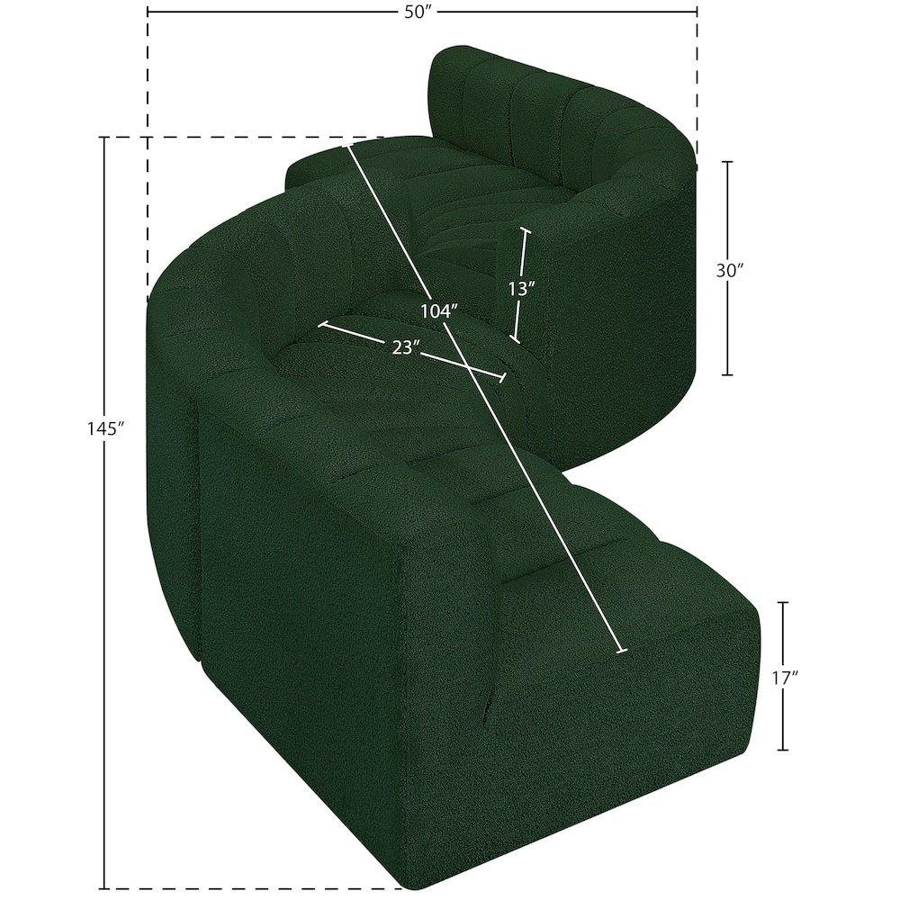 Arc Green Boucle Fabric Modular Sofa. Picture 5