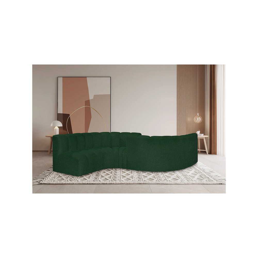 Arc Green Boucle Fabric Modular Sofa. Picture 2