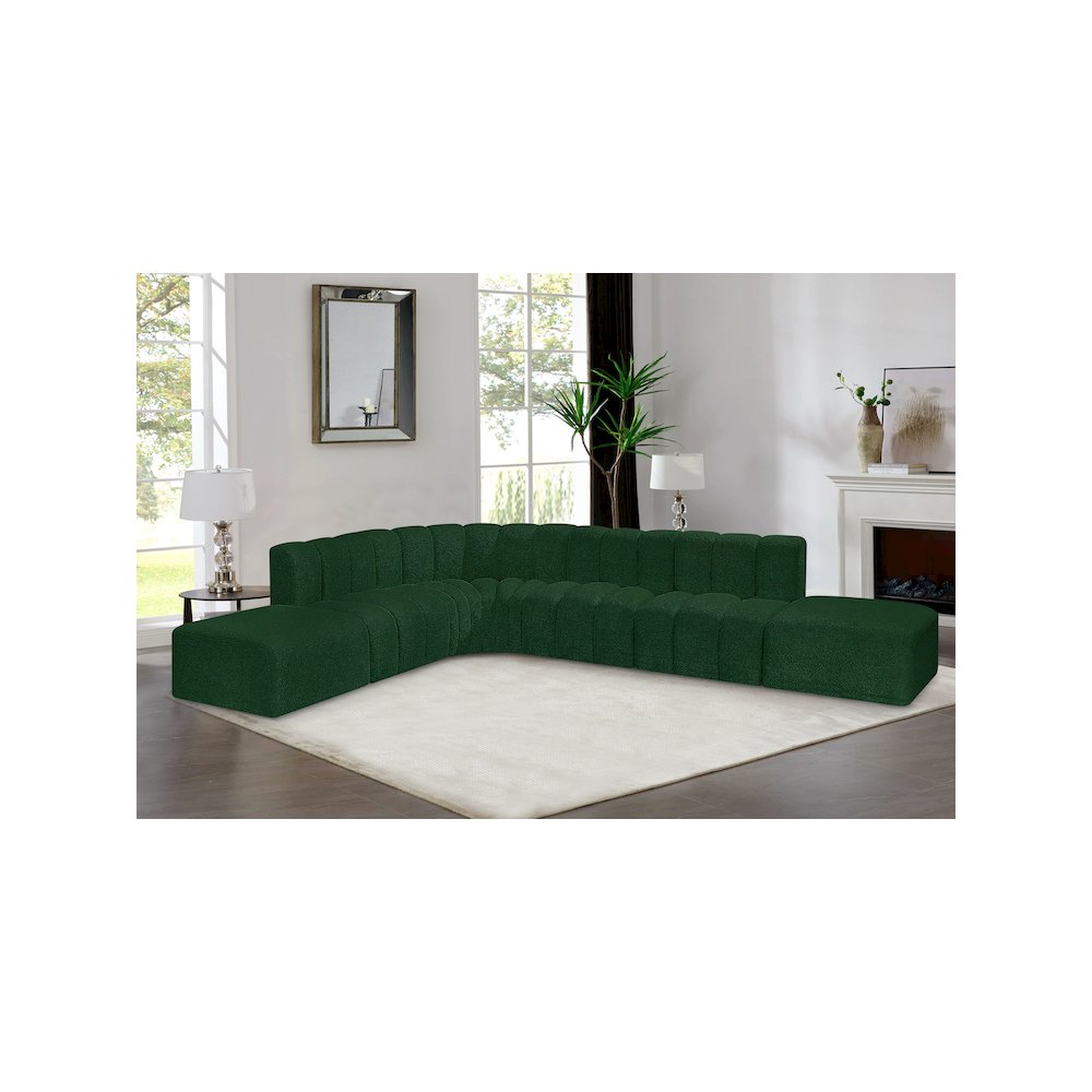 Arc Green Boucle Fabric Modular Sofa. Picture 2