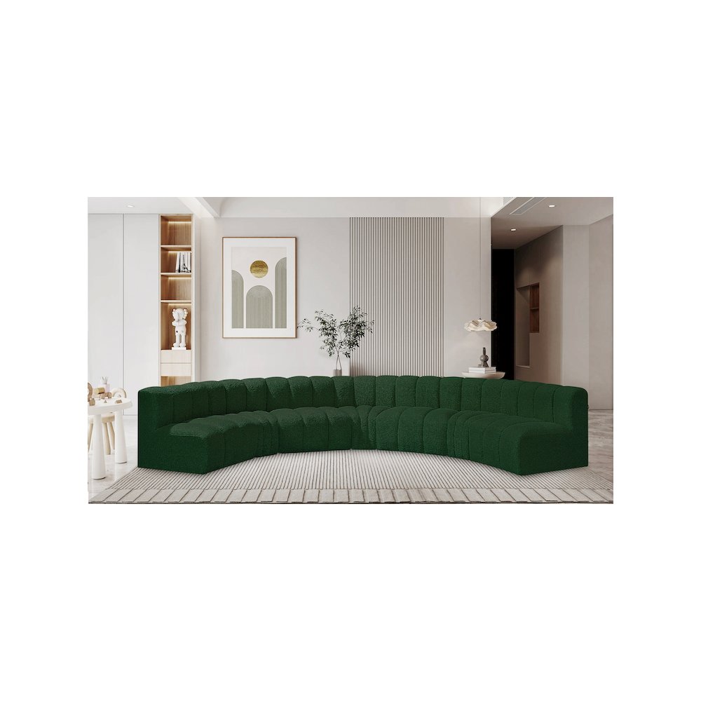 Arc Green Boucle Fabric Modular Sofa. Picture 2