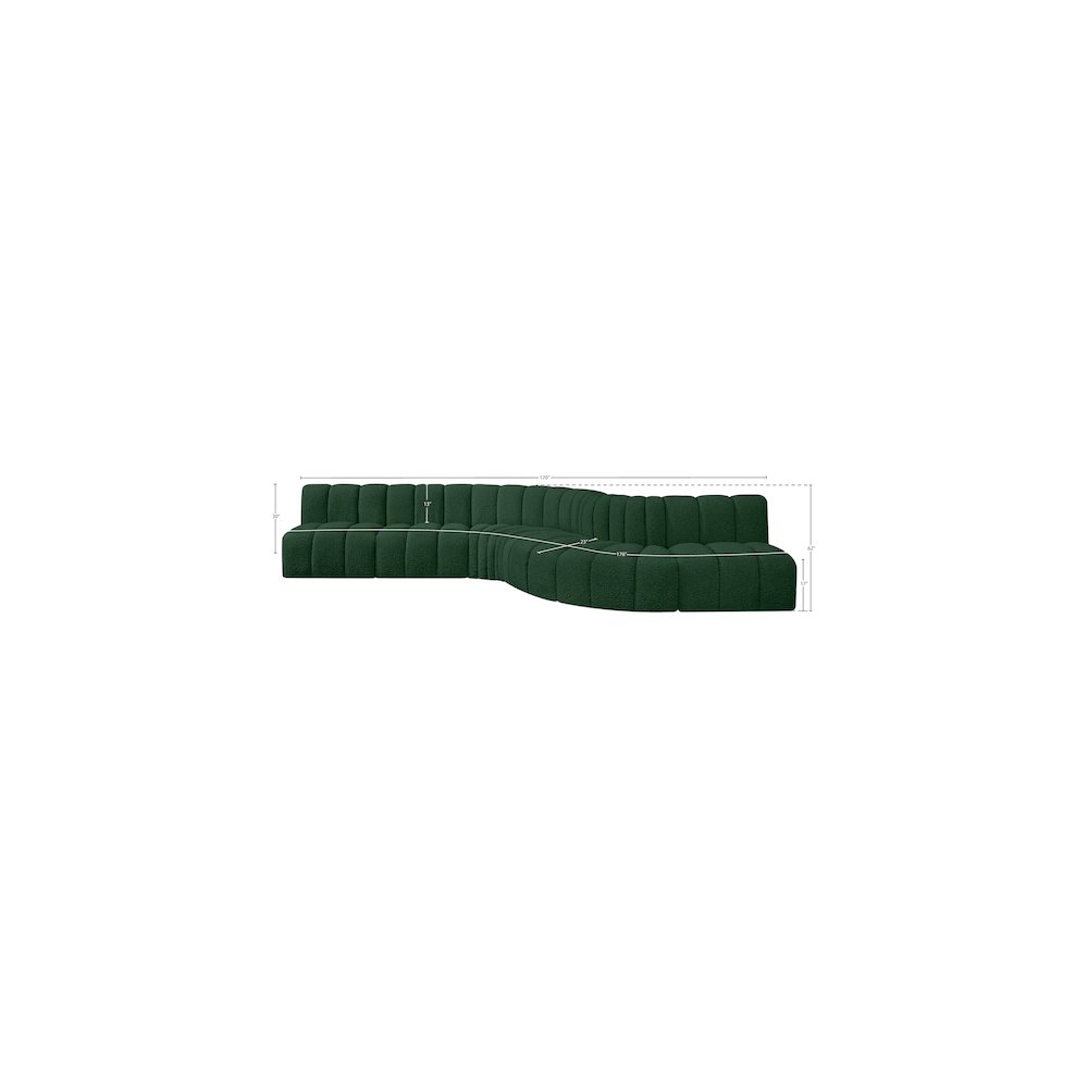 Arc Green Boucle Fabric Modular Sofa. Picture 11