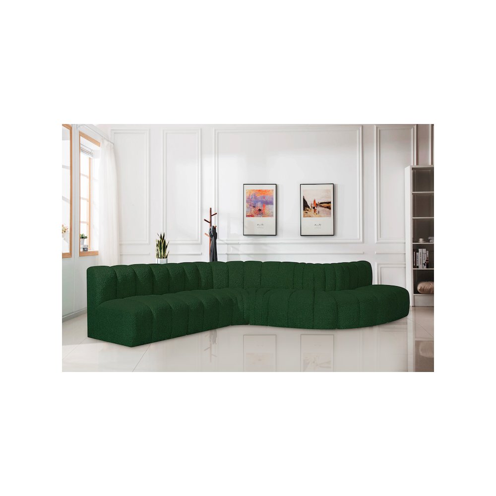 Arc Green Boucle Fabric Modular Sofa. Picture 2