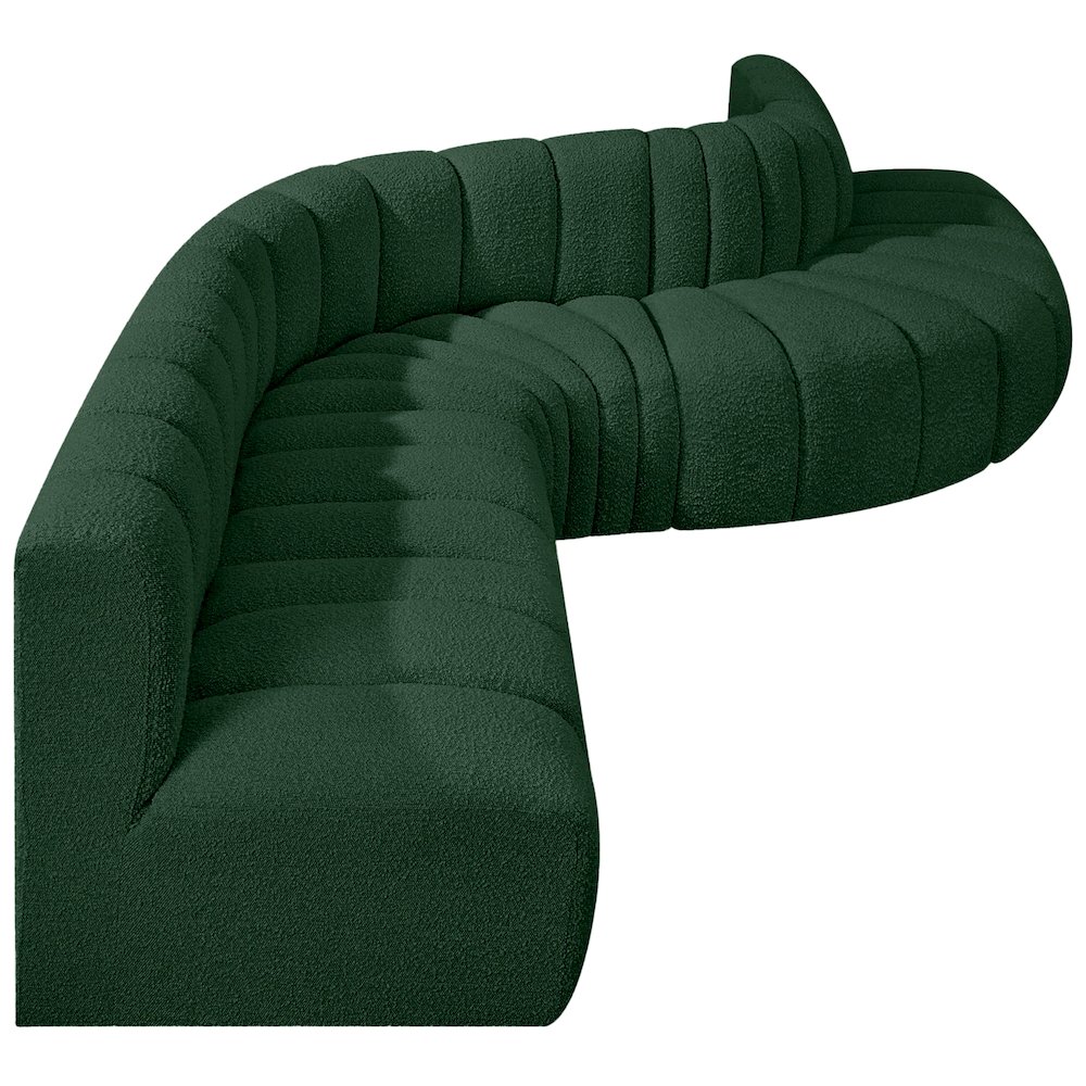Arc Green Boucle Fabric Modular Sofa. Picture 7