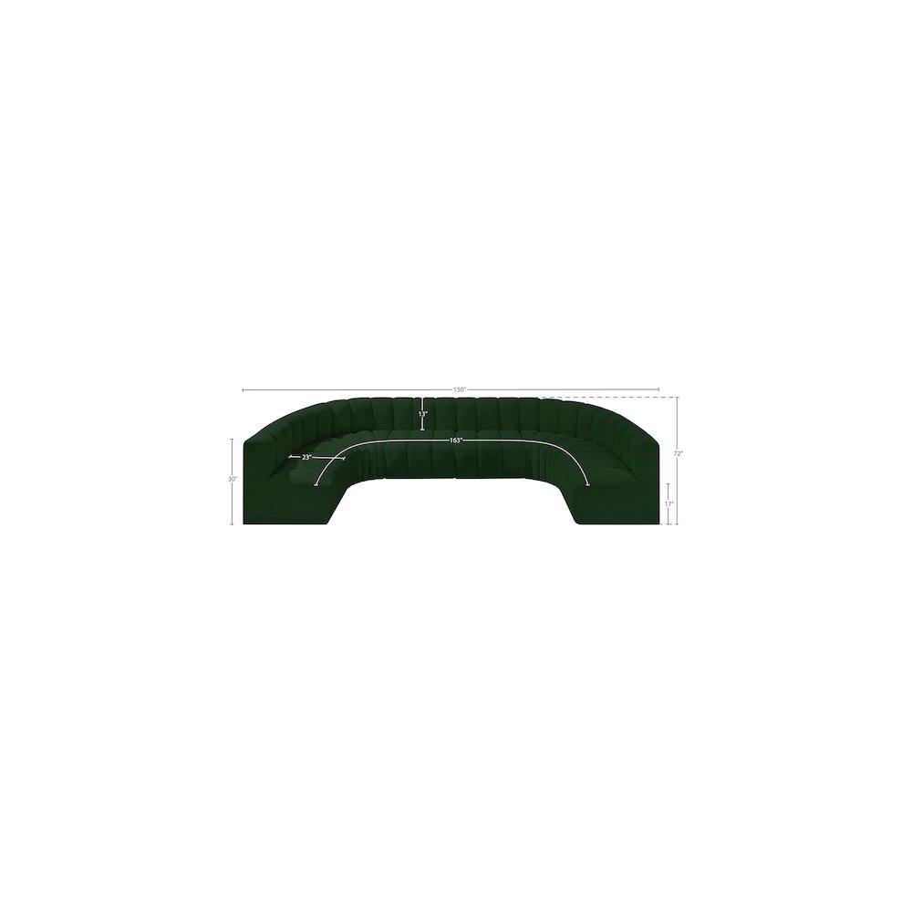 Arc Green Boucle Fabric Modular Sofa. Picture 10
