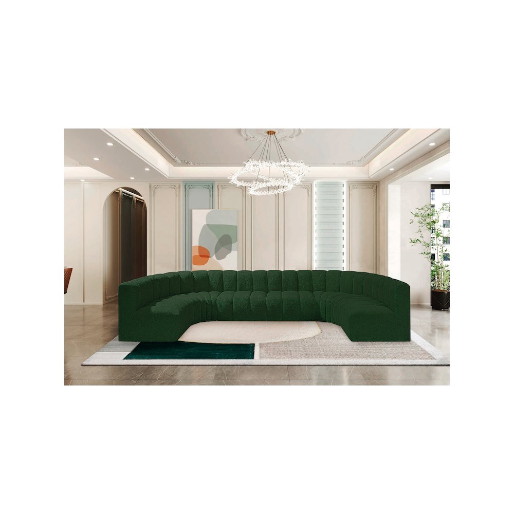 Arc Green Boucle Fabric Modular Sofa. Picture 2