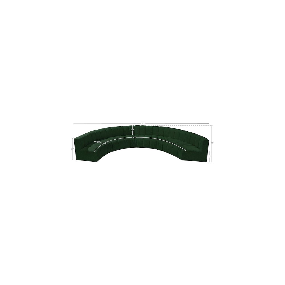 Arc Green Boucle Fabric Modular Sofa. Picture 9