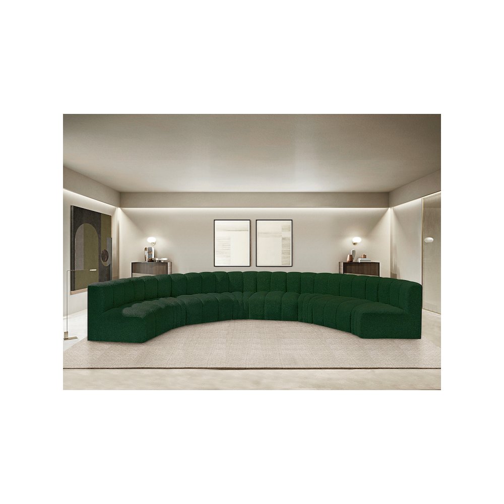 Arc Green Boucle Fabric Modular Sofa. Picture 2