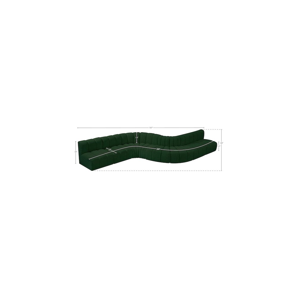 Arc Green Boucle Fabric Modular Sofa. Picture 10