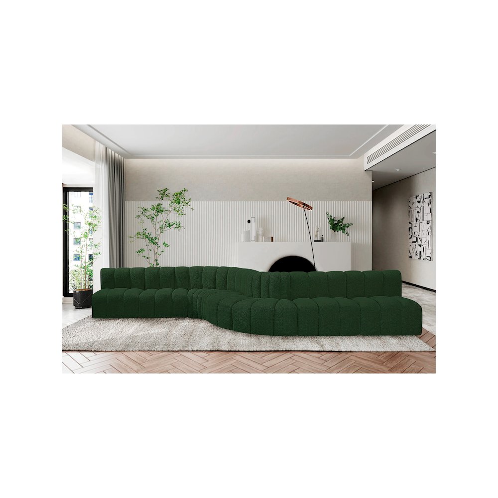 Arc Green Boucle Fabric Modular Sofa. Picture 2