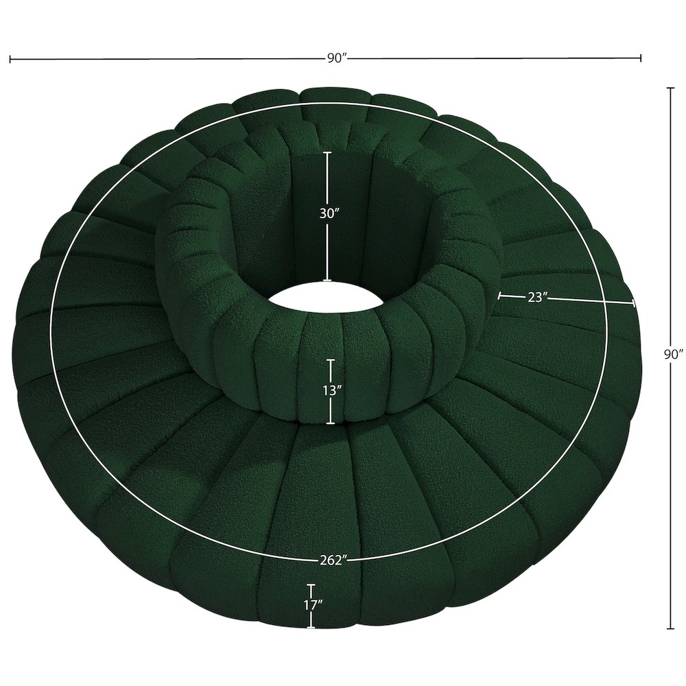 Arc Green Boucle Fabric Modular Sofa. Picture 6