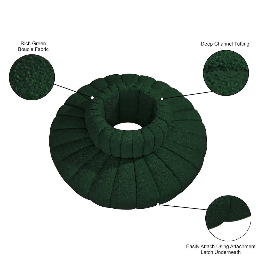 Arc Green Boucle Fabric Modular Sofa. Picture 7