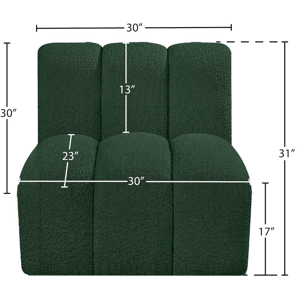 Arc Green Boucle Fabric Straight Chair. Picture 7
