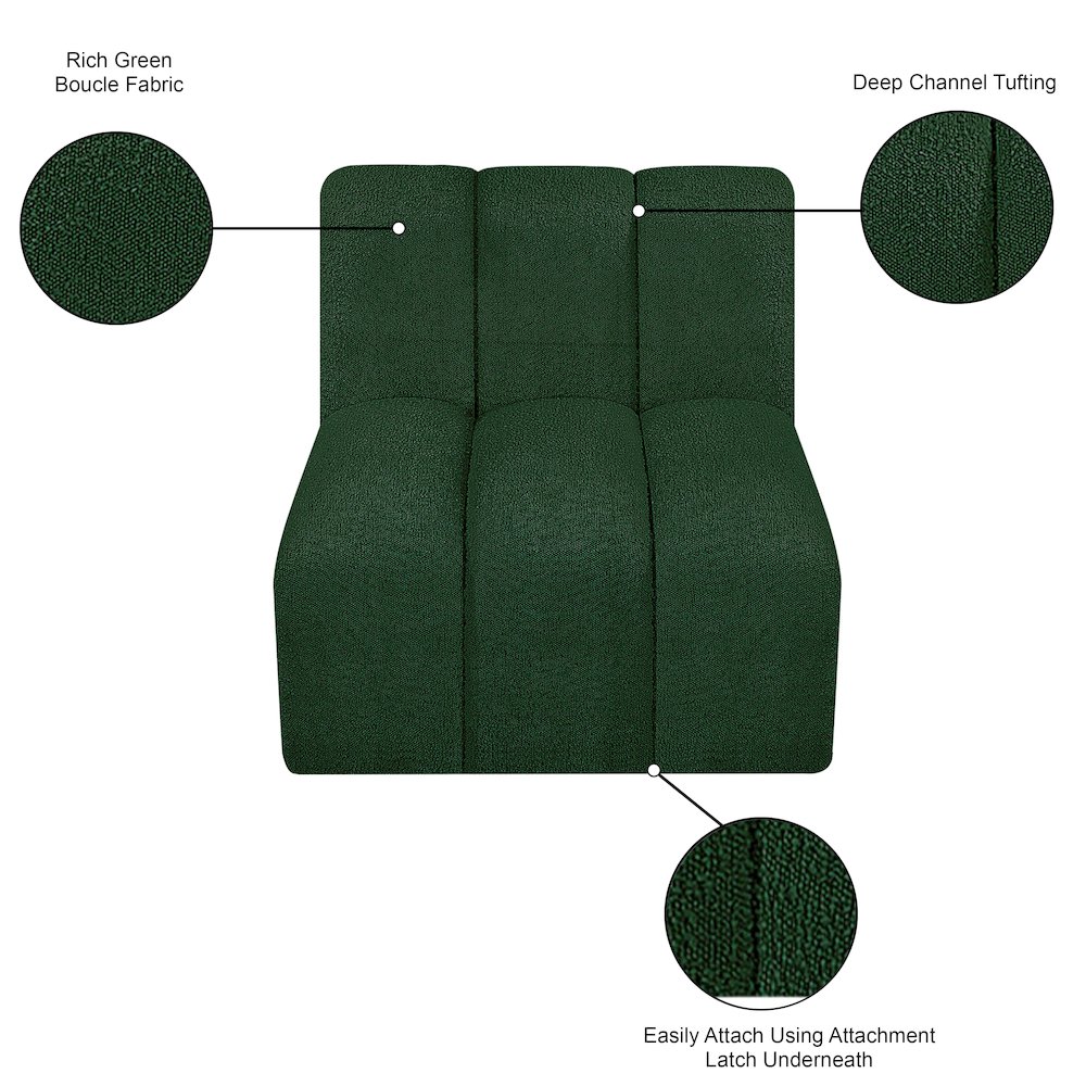 Arc Green Boucle Fabric Straight Chair. Picture 8