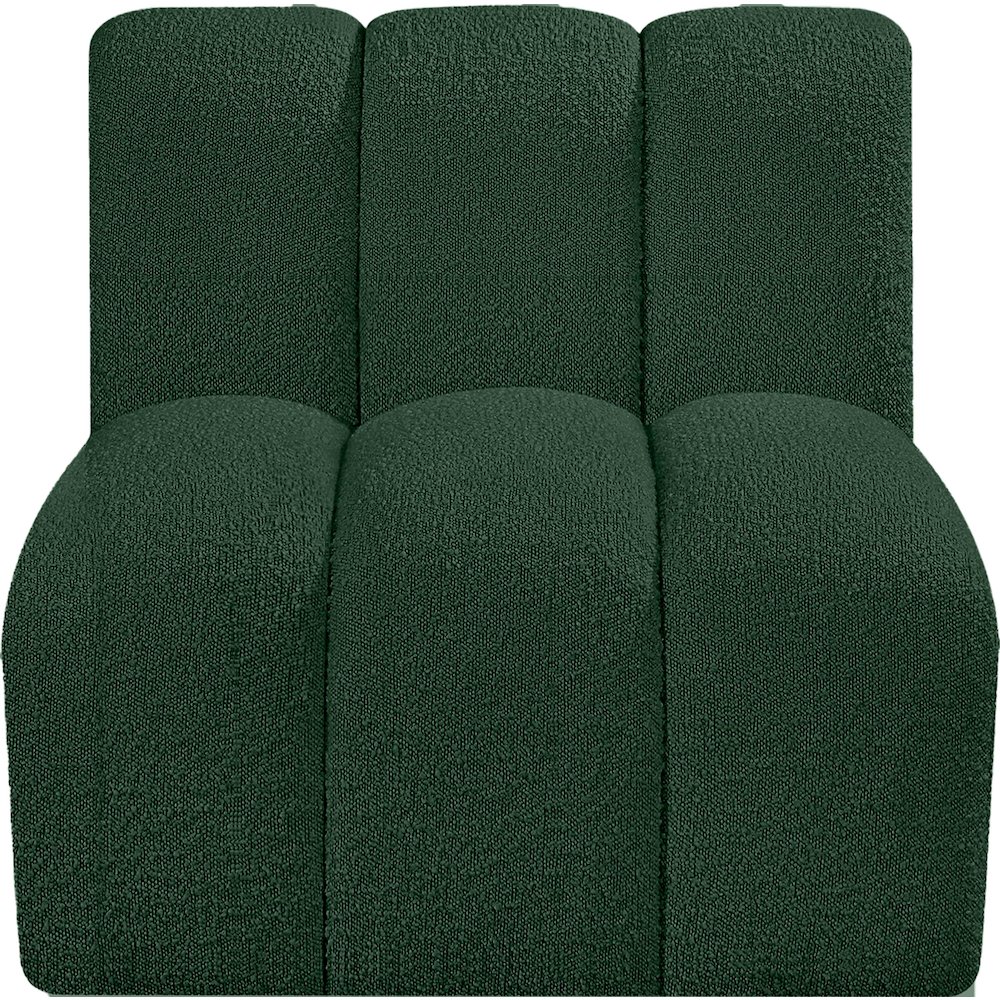 Arc Green Boucle Fabric Straight Chair. Picture 4
