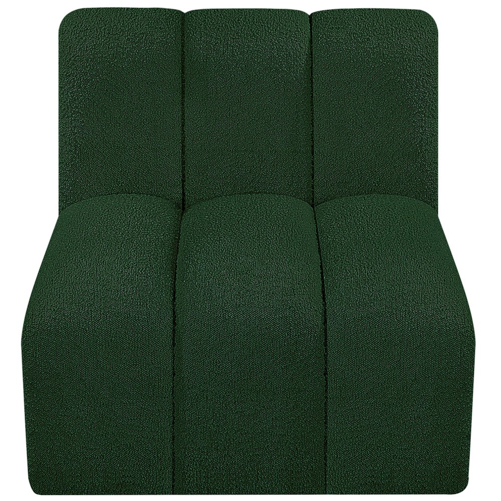 Arc Green Boucle Fabric Straight Chair. Picture 5