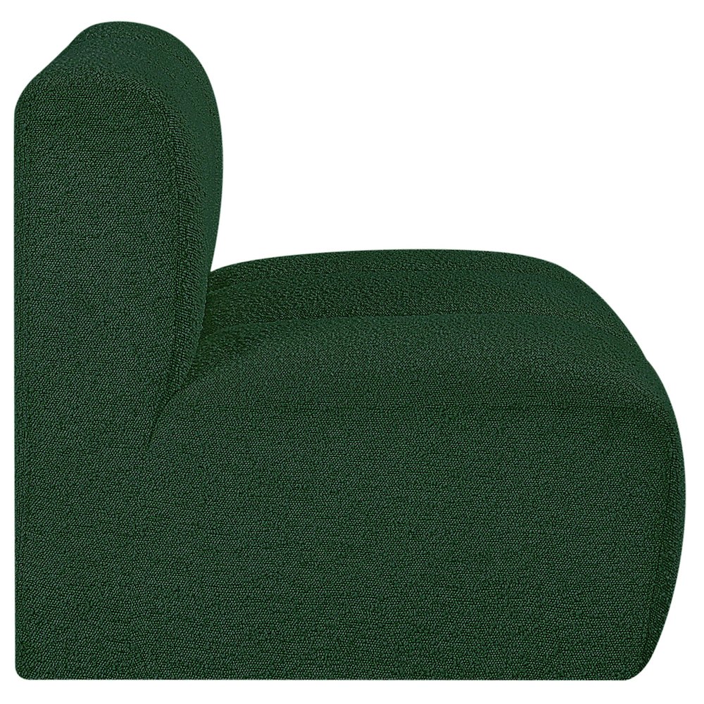 Arc Green Boucle Fabric Straight Chair. Picture 6