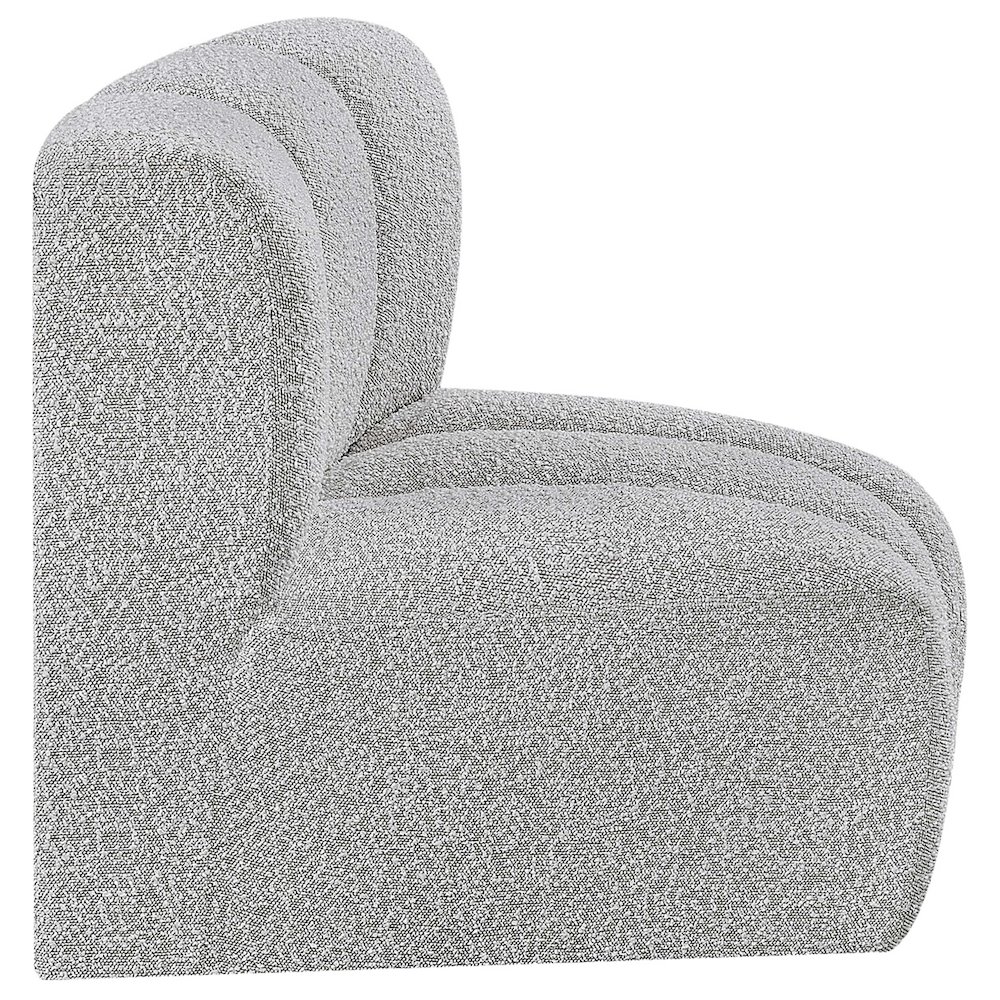 Arc Grey Boucle Fabric Curved Corner. Picture 6
