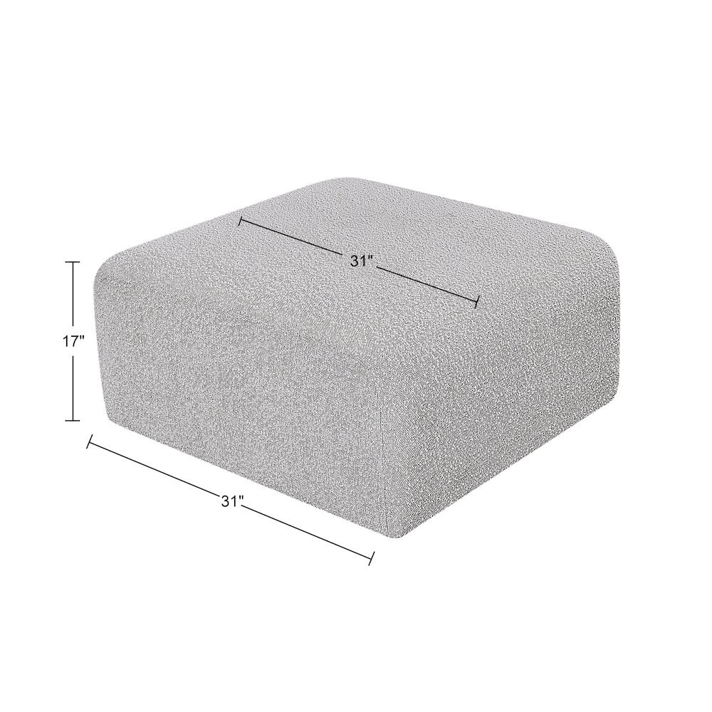 Arc Grey Boucle Fabric Ottoman. Picture 6