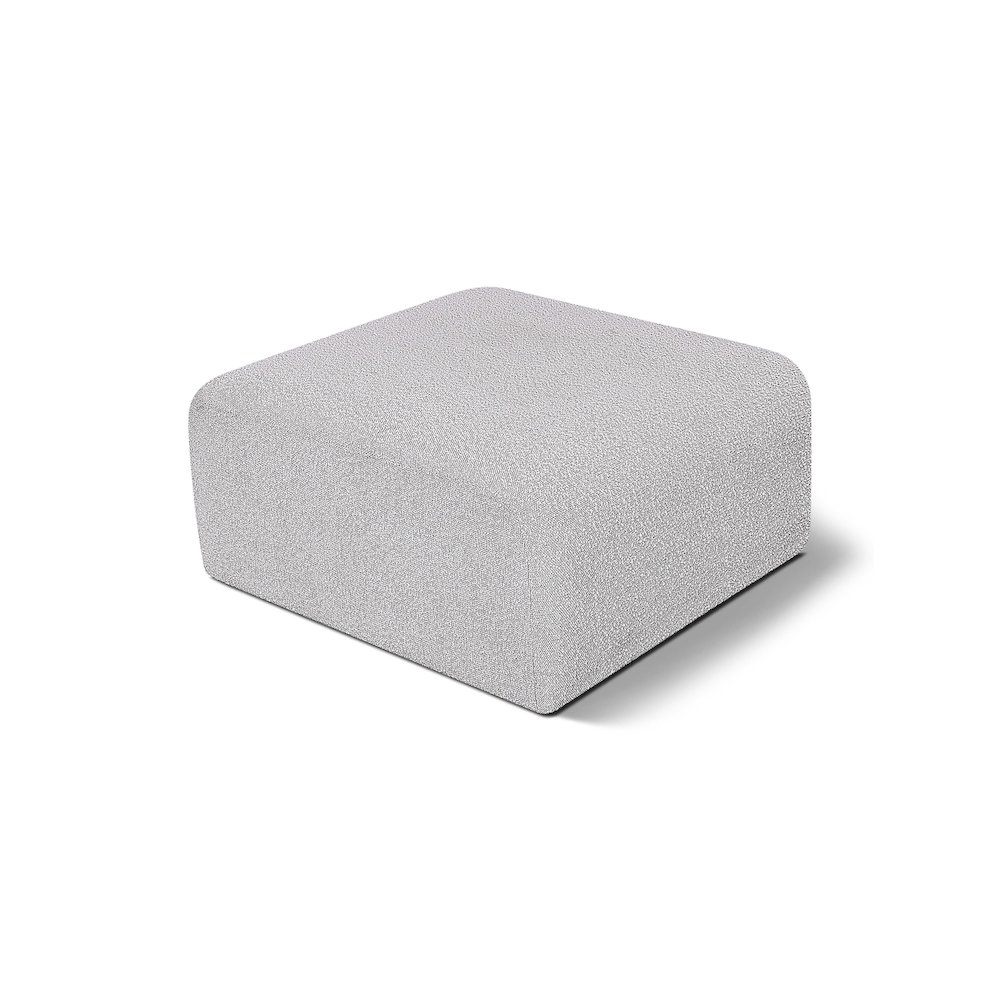 Arc Grey Boucle Fabric Ottoman. Picture 1