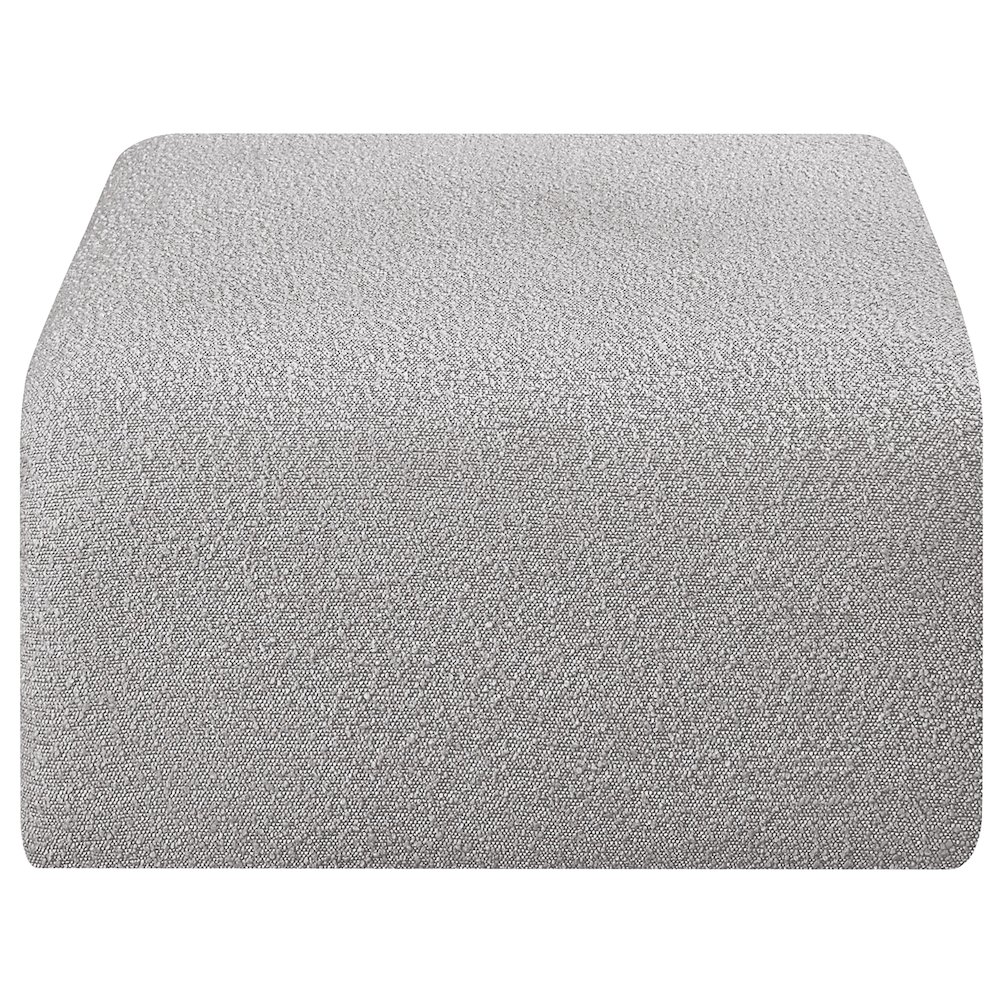 Arc Grey Boucle Fabric Ottoman. Picture 4