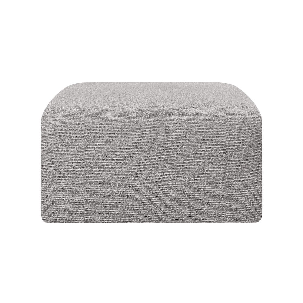 Arc Grey Boucle Fabric Ottoman. Picture 5