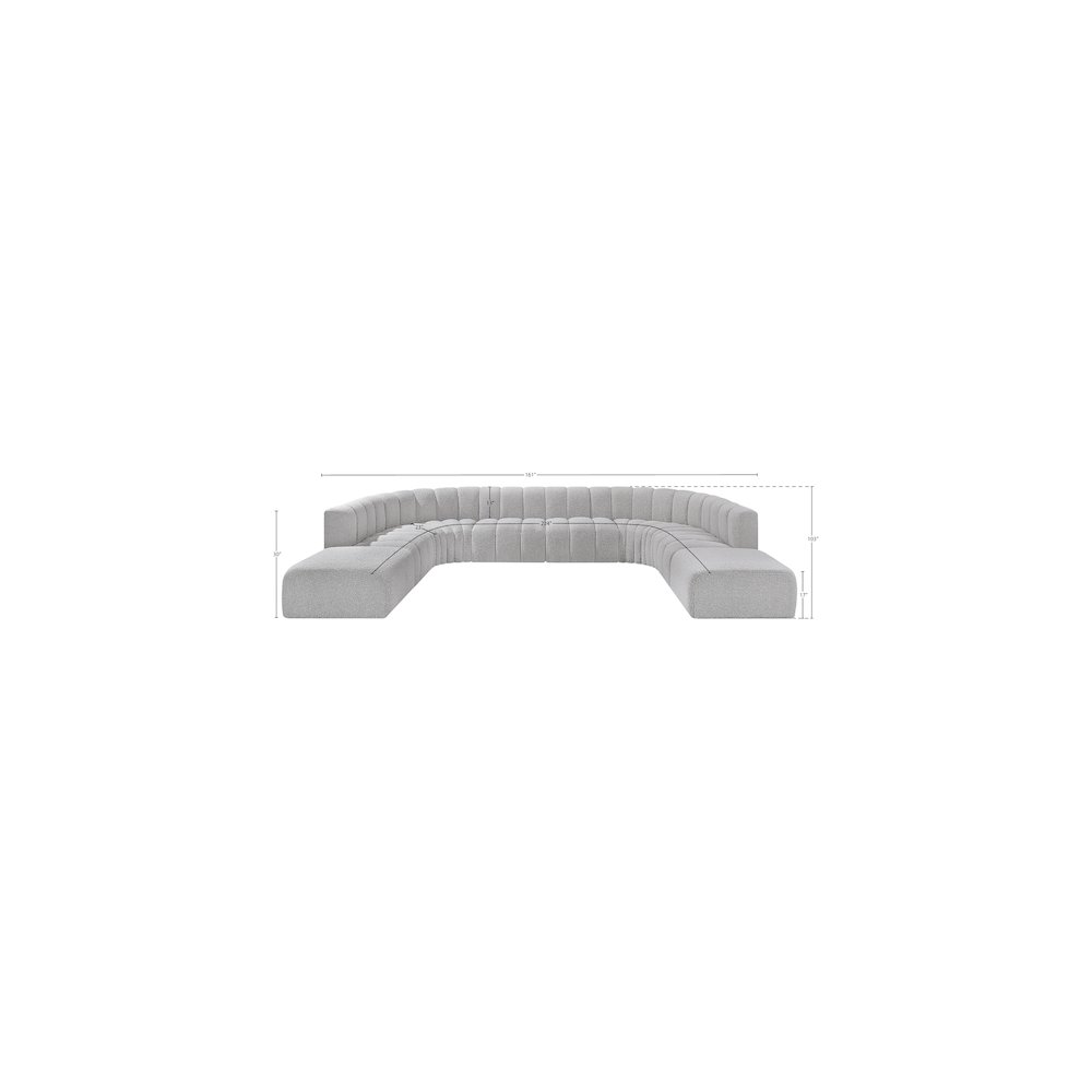 Arc Grey Boucle Fabric Modular Sofa. Picture 10