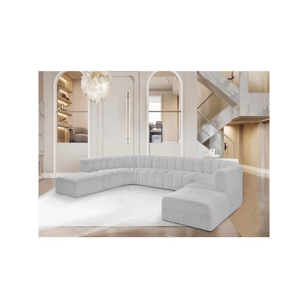 Arc Grey Boucle Fabric Modular Sofa. Picture 2