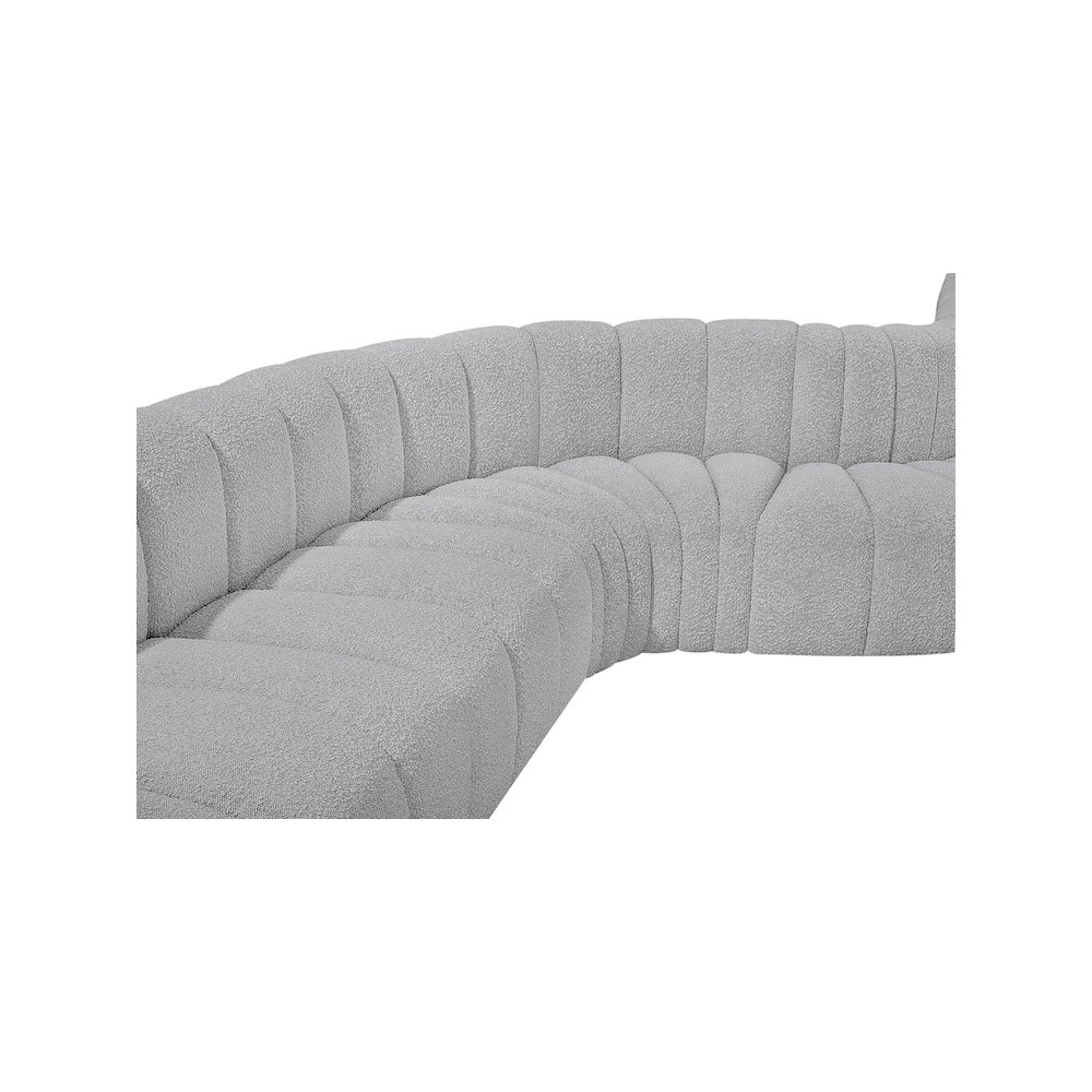 Arc Grey Boucle Fabric Modular Sofa. Picture 9