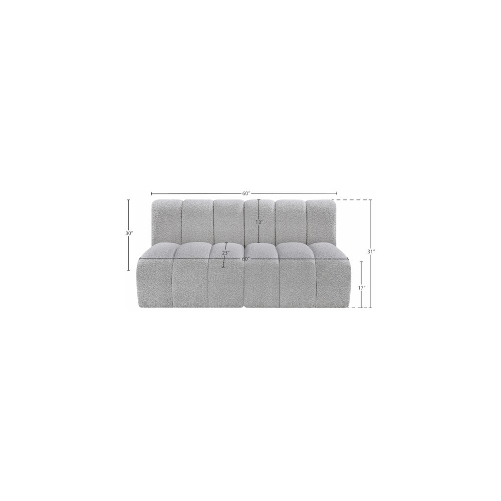 Arc Grey Boucle Fabric Modular Sofa. Picture 8
