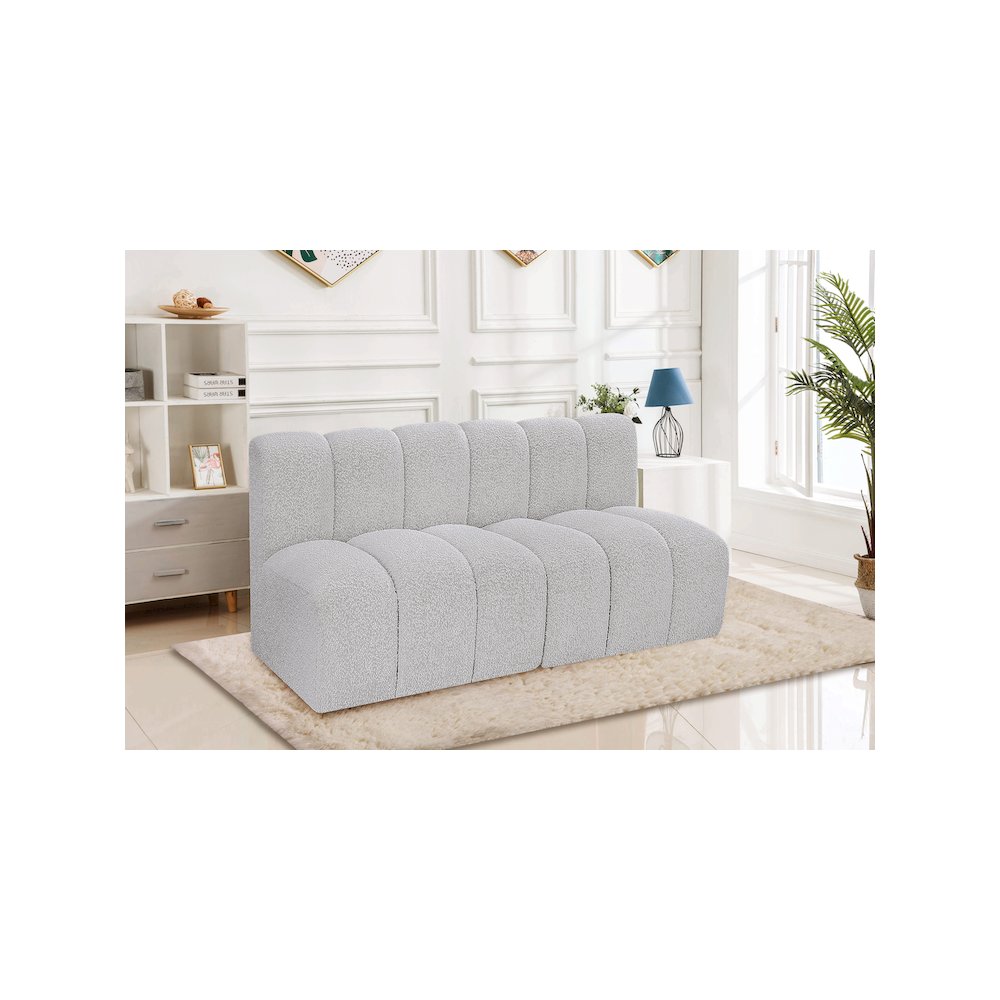 Arc Grey Boucle Fabric Modular Sofa. Picture 2