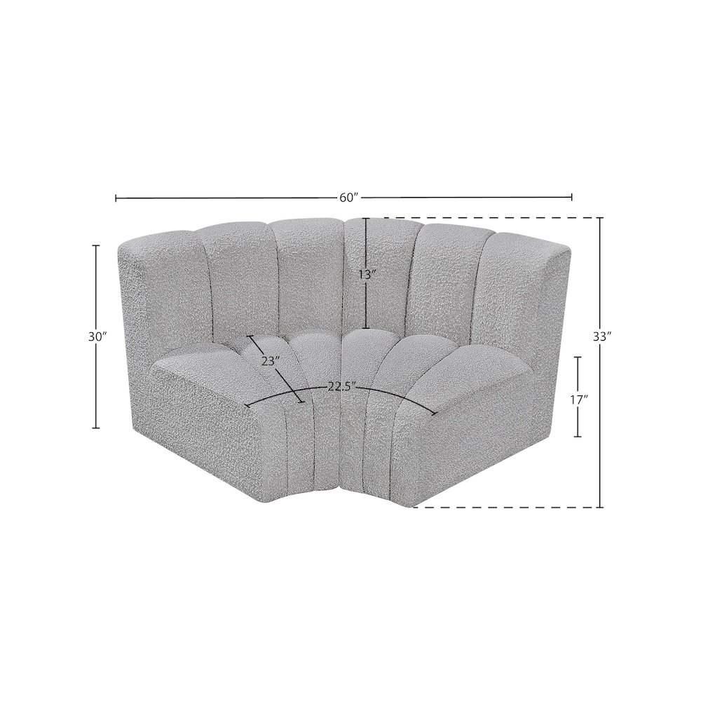 Arc Grey Boucle Fabric Modular Sofa. Picture 6