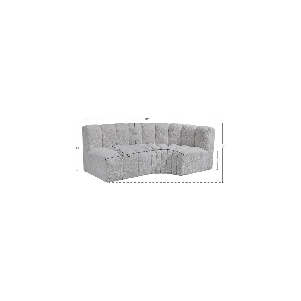 Arc Grey Boucle Fabric Modular Sofa. Picture 7